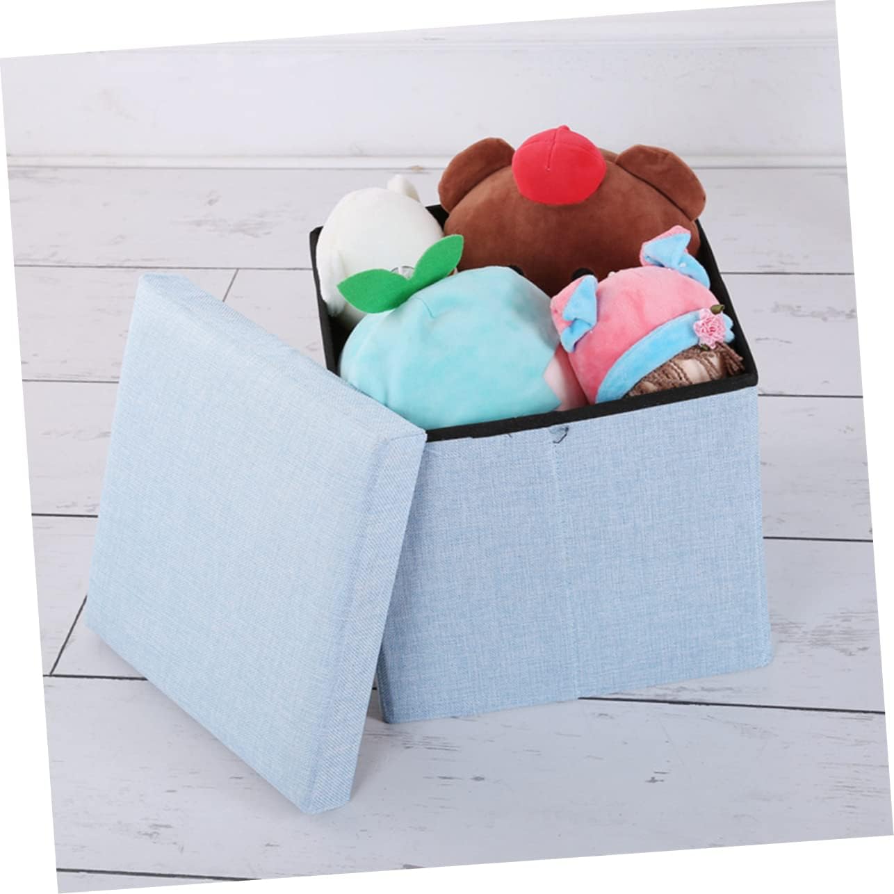 PRETYZOOM Storage Stool Folding Box Cubes Storage Bins Footstool Foldable Stool for Home