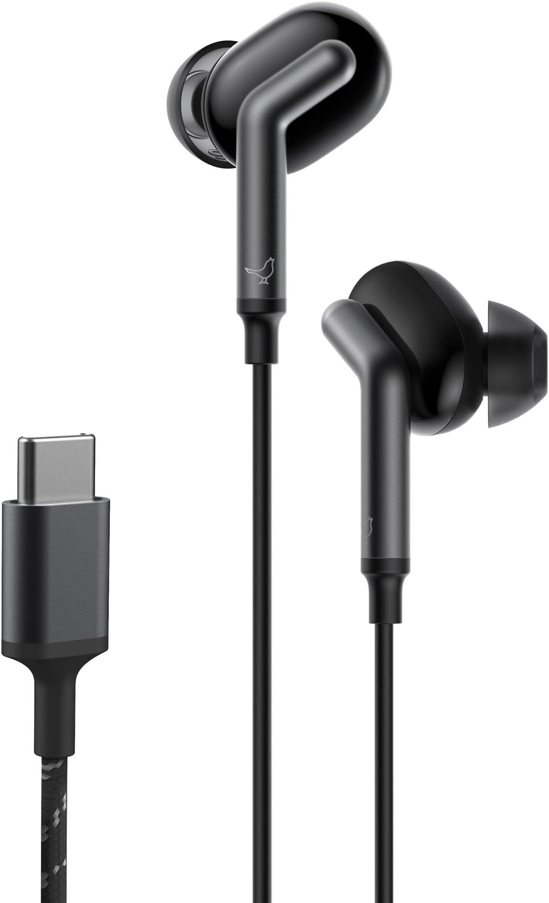 Libratone USB-C in-Ear 4 Level Adjustable Active Noise Cancelling Headphones, Wired Earbuds with Built-in Dual Mics, Design for Google Devices Only, Google Assistant Voice Control(Stormy Black)