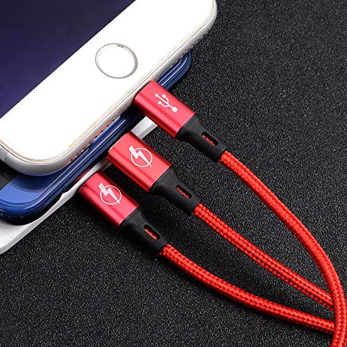 Image of SOOPII 3 in 1 Multi USB Charging Data Cable for Car, Office, Traveling and Home - 1.2 Meter Long, 2.1 A Output, Charges 3 Phone at Same time(Compatible with Apple iPhone, Micro and C Type)