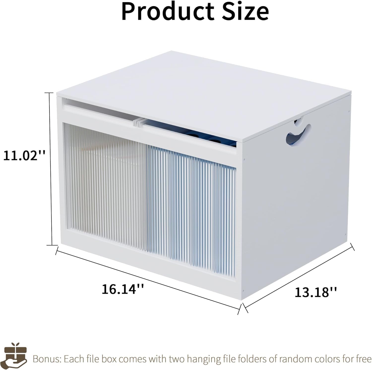 Bamboo Hanging File Boxes with Lids 2 Pack, File Organizer Box for Letter/Legal File, File Box with Hanging Folders Acrylic Light Easy Assembly File Storage Boxes for Office Home, White
