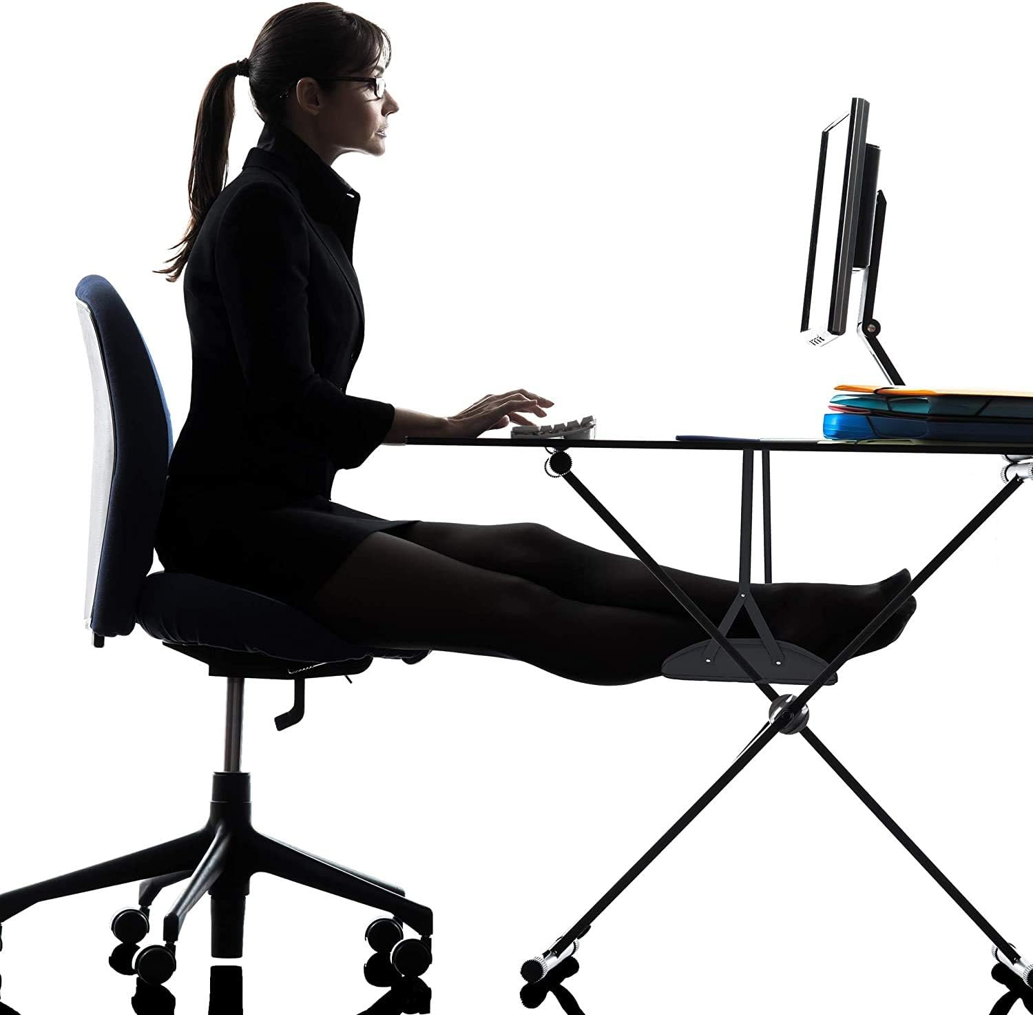 Feet Hammock Under Desk, Home Office Work,Travel Foot Rest, Foot Hammock Airplane Travel Accessories, Airplane Footrest, Office Foot Hammock Under Desk, Adjustable Desk Foot Rest for Work at Home : Office Products