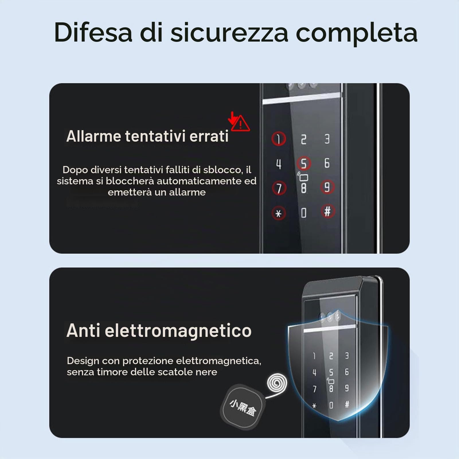 TY Smart Lock Password per Impronte Digitali Metodi di Sblocco Chiave per Scheda WiFi Sicurezza Interna Ed Esterna 3050 Serratura Moderna Porta da Ufficio, Casa, Camera da