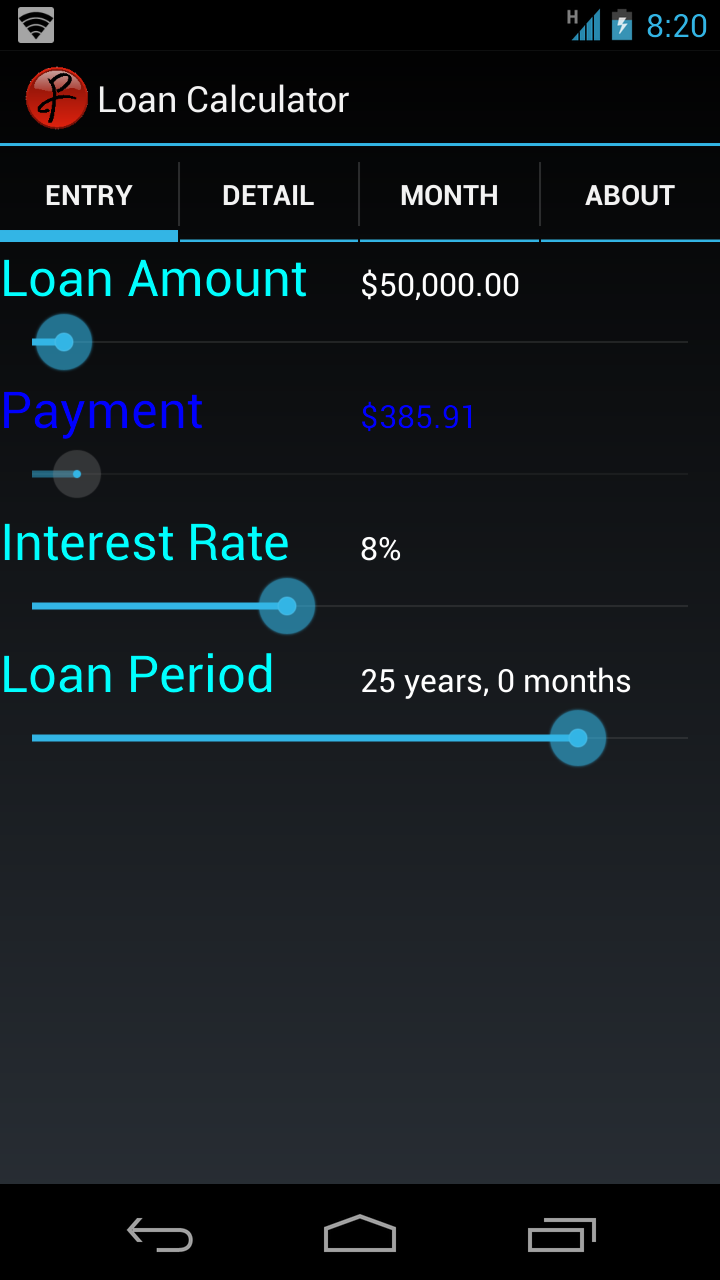 Simple Loan Calculator App on Amazon Appstore