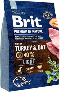 Brit Premium Light sucha karma do kontroli wagi psów, 15 kg | Karma z indykiem, dla psów z nadwagą, wspiera stawy, lekko