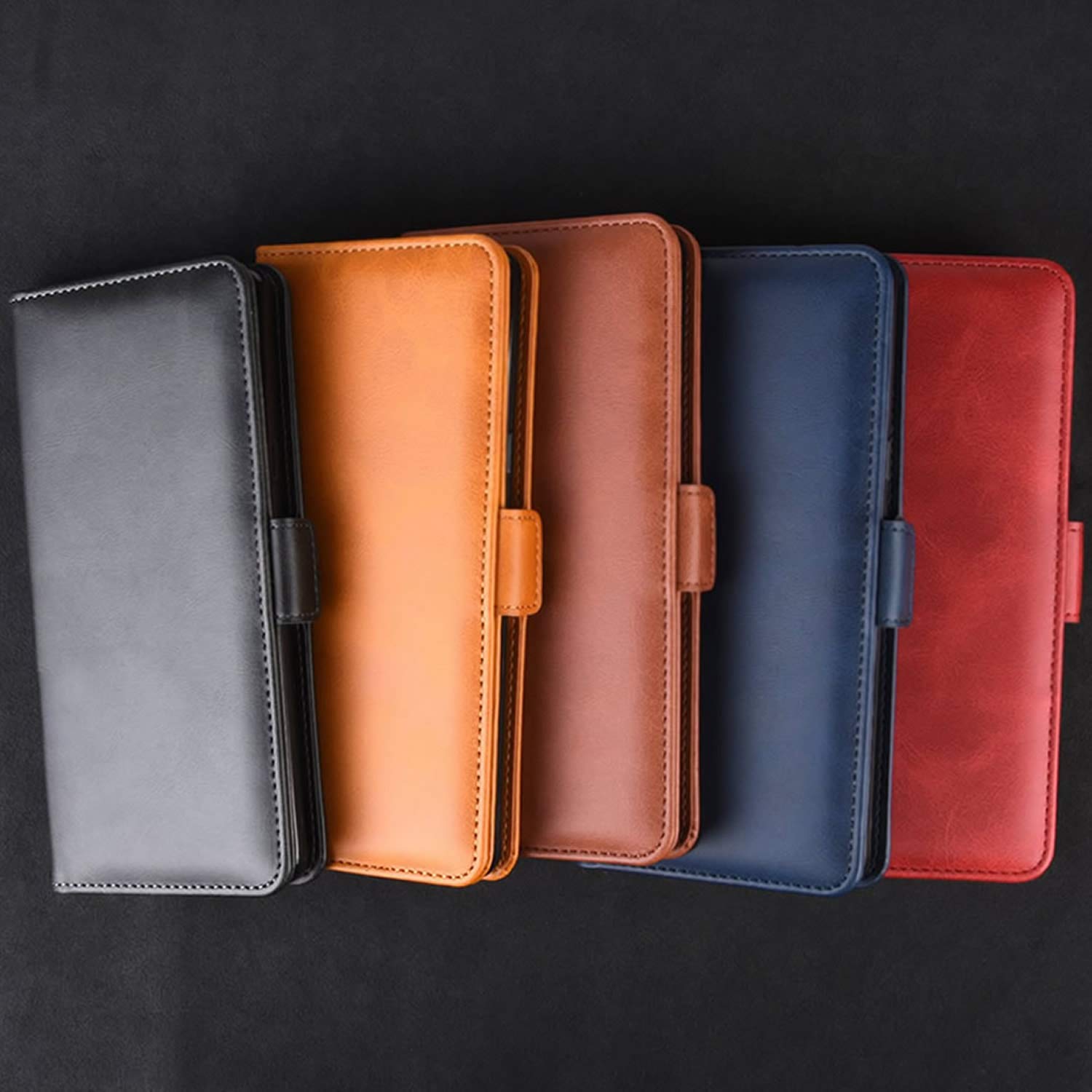 Cover Oppo Find X2 Neo A Libro In Pelle PU - Custodia Portafoglio Con 3 Slot Carte E Supporto Magnetico, Nero - 5