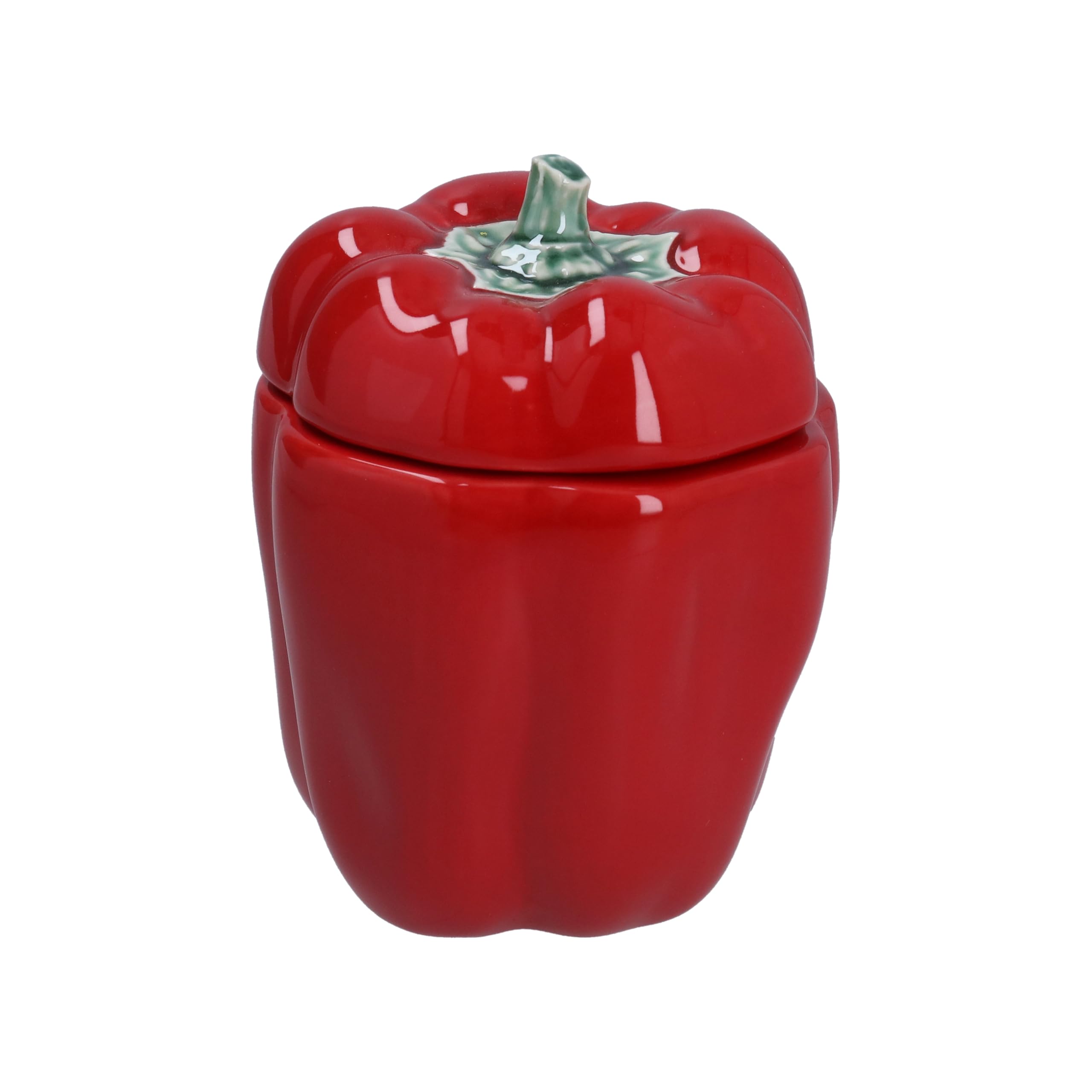Gisela Graham Red Pepper Shaped Stoneware Pot With Lid, 15Cm