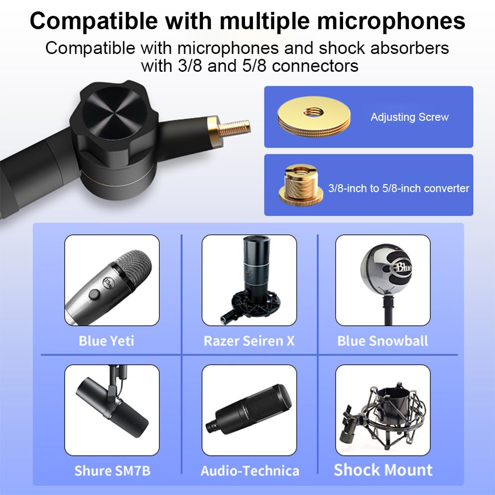 Staffa per microfono universale da tavolo Microfono antivibrante Supporto per microfono da tavolo Supporto per microfono da tavolo Staffa a sbalzo pieghevole universale Staffa per microfono