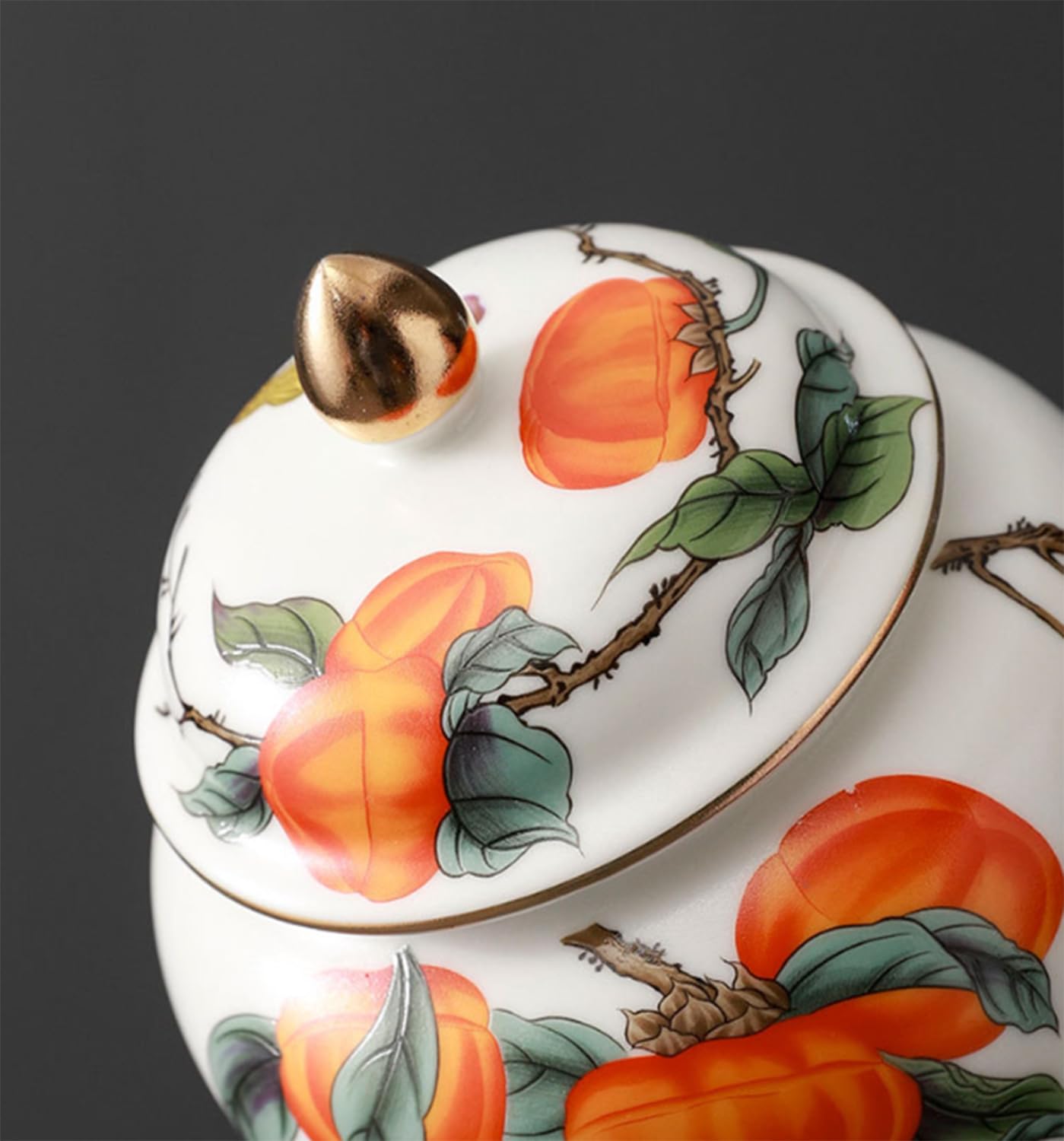 Tarro de Porcelana Estilo Chinoiserie para Guardar té, con Tapa