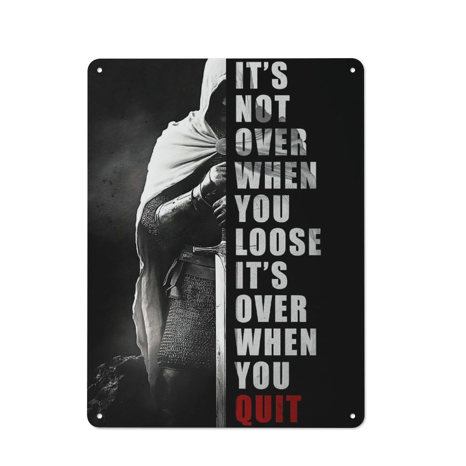 Junmoney Never Quit Tin Wall Plaque 40X30cm With For Kitchen Or Home Bar, For Vintage Wall Decor Fans, For Garage And Workshop Walls