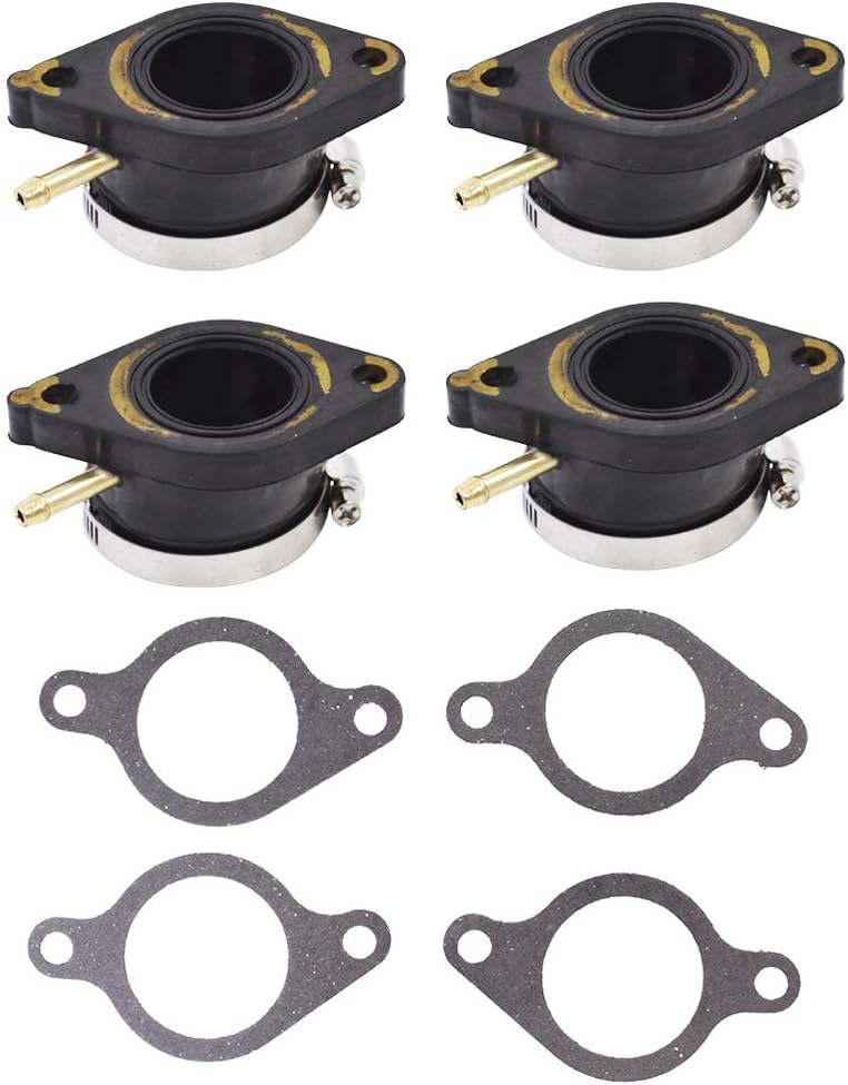 ALL-CARB 4 x Carburetor Intake Boot Set Replacement for Yamaha XJ550 Maxim XJ550R Seca 1981 1982 1983