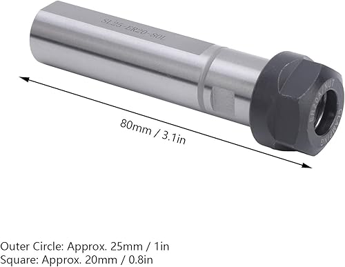 Miniatura 2 de ER20 Collet Chuck Extension Rod, SL25-ER20-80L Torno Extensión de varilla de extensión de vástago recto Soporte de herramienta