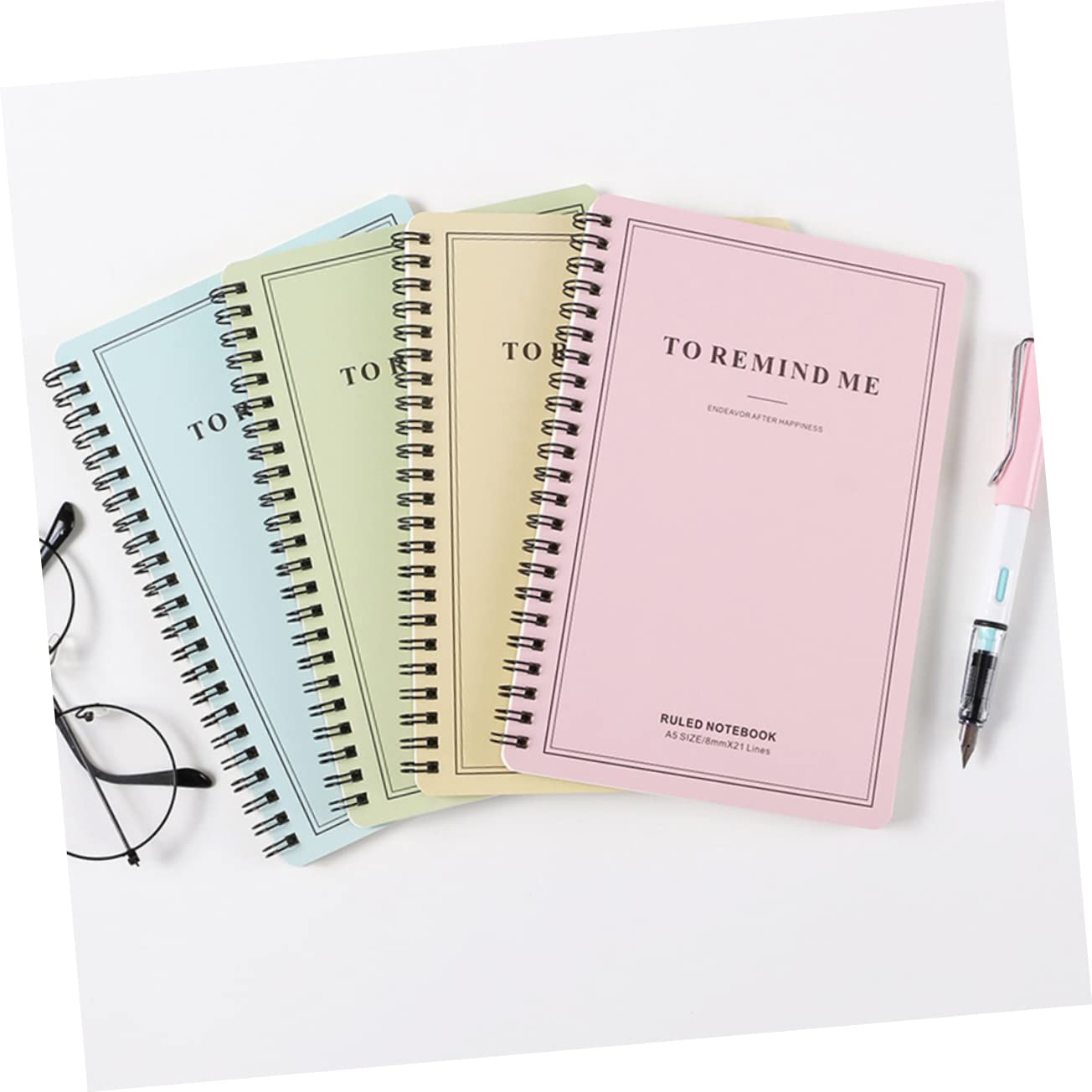 4stücke Notizbuch Mit Seitlicher Spirale Spirale Notizblock Notizbuch Studentennotizbuch Reisetagebuch Tagebuchbuch Personalisiertes Tagebuch-notizbuch