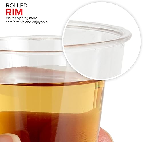 Miniatura 5 de Stock Your Home 1000 mini vasos de chupito de plástico (1.5 onzas), vasos desechables transparentes para chupitos de gelatina, degustación de vinos,
