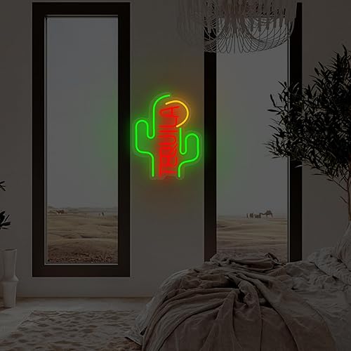 Miniatura 6 de Letrero de neón de tequila de cactus, letreros de neón para decoración de pared, letreros LED regulables para dormitorio, letreros estéticos