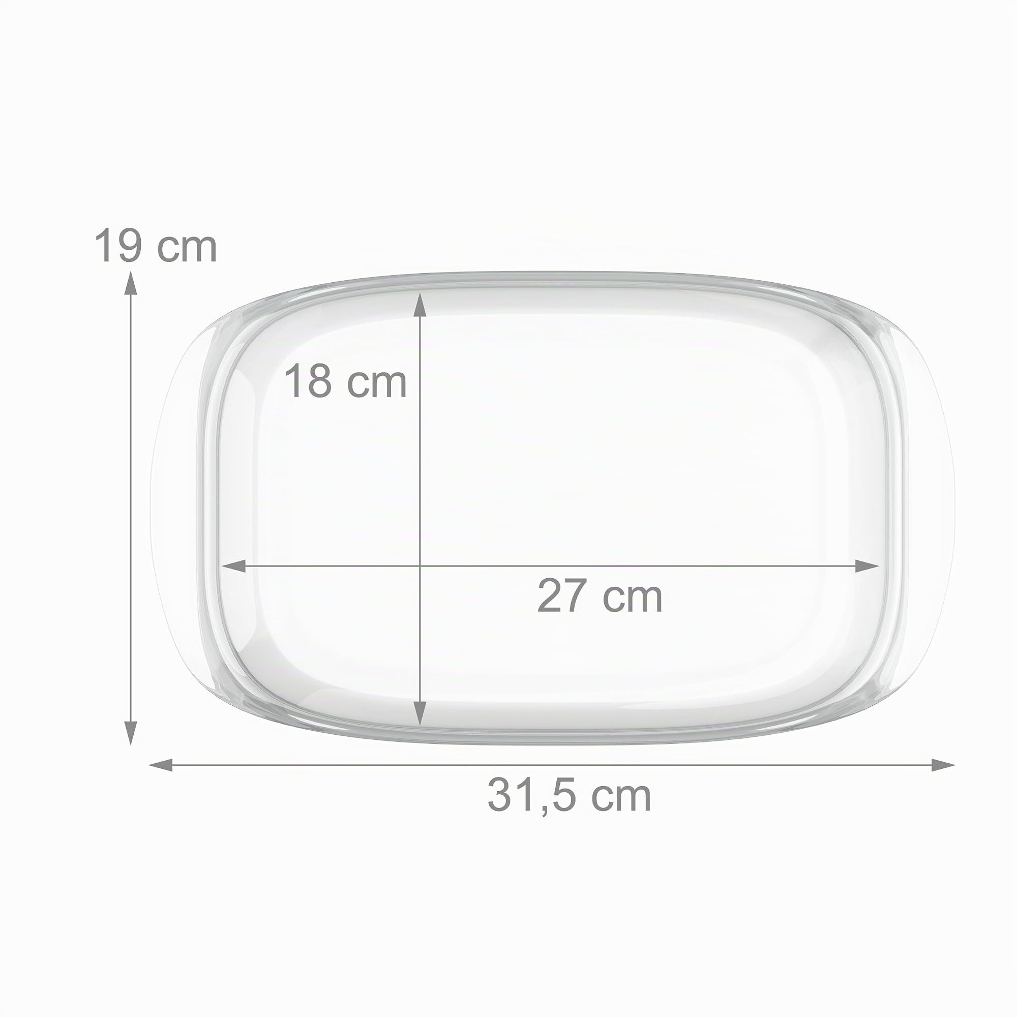 Relaxdays Bandeja de Horno, Cazuela Cristal con Tapa, 4,5 L, Lasañera Vidrio, Apta para Lavavajillas, Transparente
