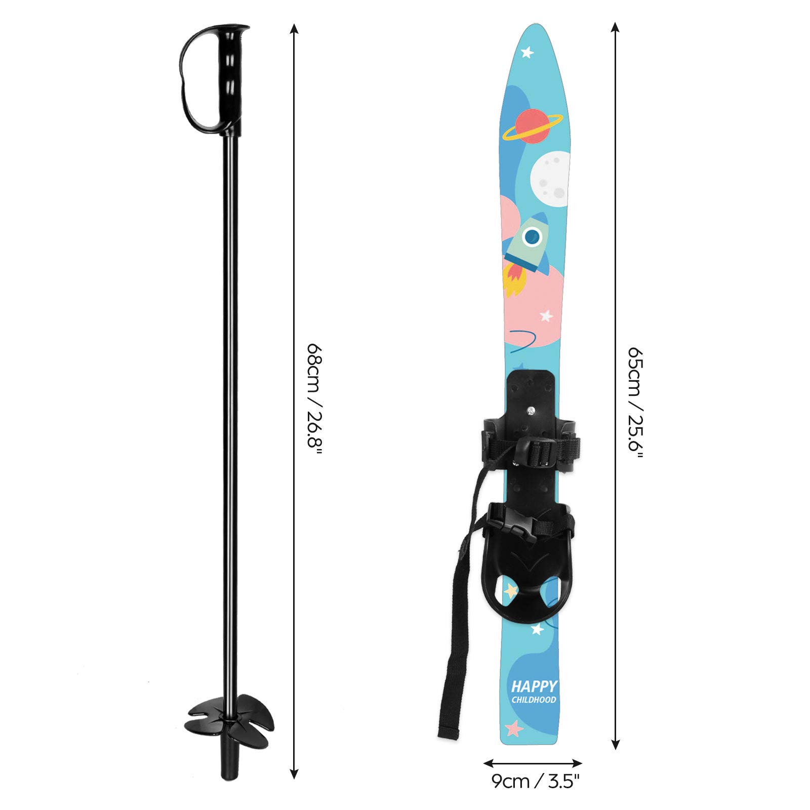 子供用　スキー板　ポール Amazon | Odoland 子供用スキー板 低抵抗 軽量セット 【ミニスキー板+