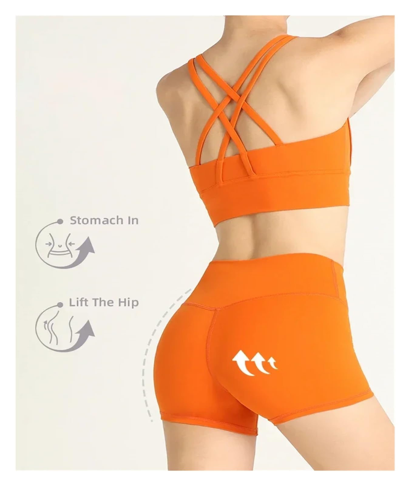 Ensemble de Yoga et Fitness sans Couture, 2 pièces, Soutien-Gorge croisé dans Le Dos, Haut Court, vêtements de Sport