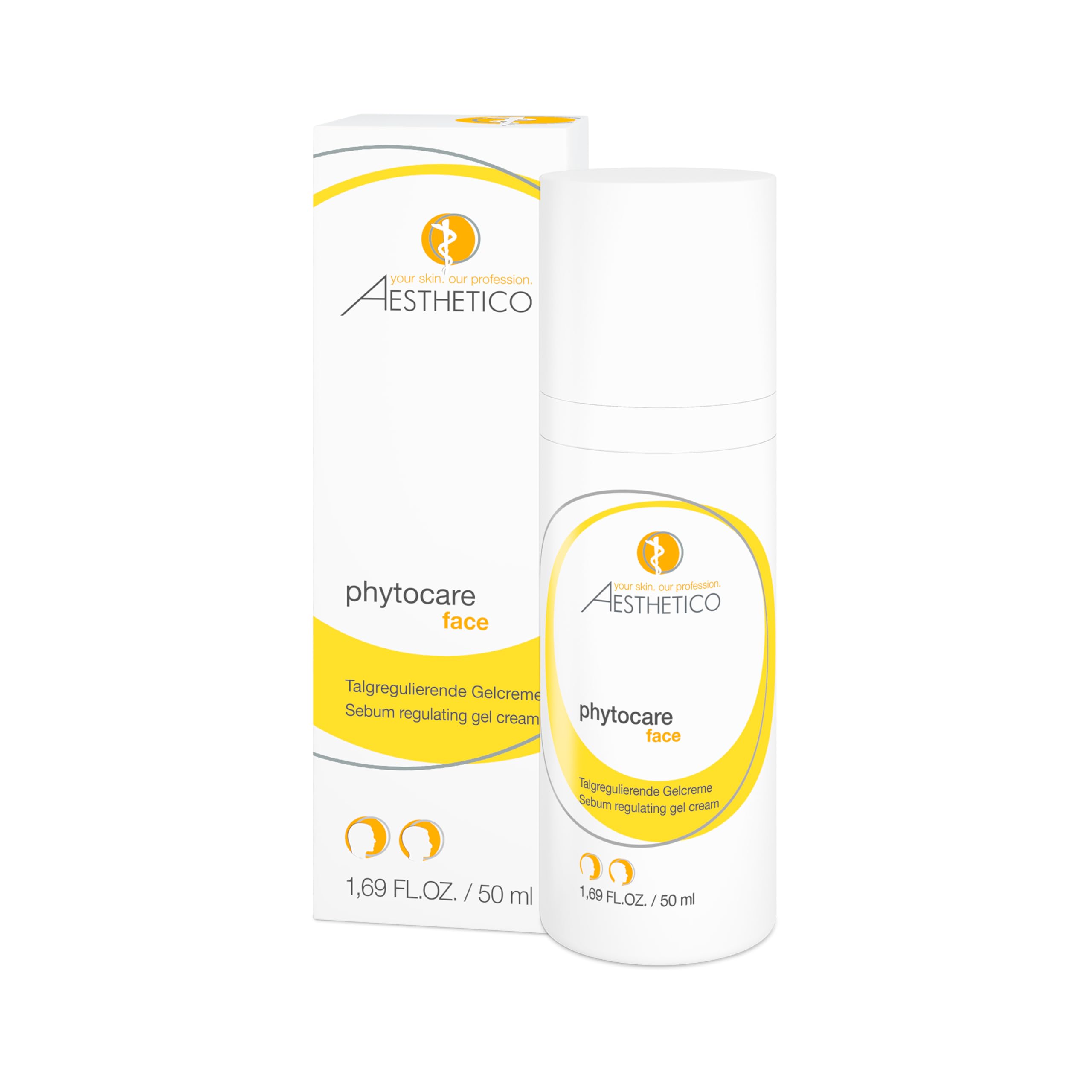 AESTHETICO phytocare, 50 ml - Hautklärende Gelcreme für Akne, reduziert Fettglanz & Mitesser, mattierend & feuchtigkeitsspendend, ideal für unreine & fettige Haut, schnell einziehend, beruhigt & kühlt