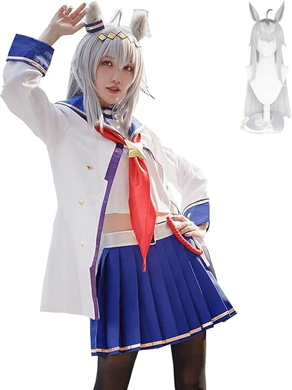Amazon Co Jp コスプレ衣装 ウマ娘 プリティーダービー シンデレラグレイ トレセン学園 制服 Cosplay イベンド 変装 仮装 プレゼント 祭り仮装 コスチューム コス 衣装 ハロウィン クリスマス プレゼント 祭り シンデレラグレイ ウィッグ L ホビー