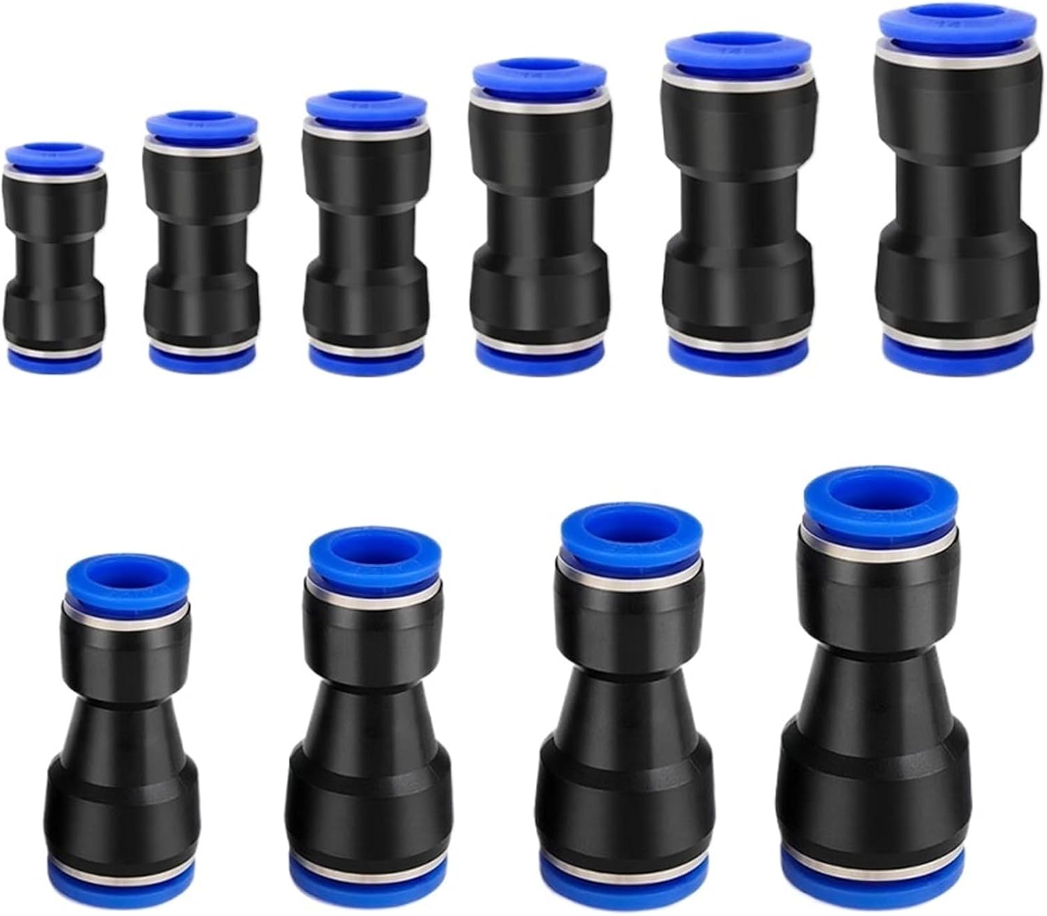 50/100PCS Pneumatic Fittings Quick Connector Air Plastic Hose Tube Connectors PU PG 4mm 6mm 8mm 10mm 12mm Push Into Pluglug (Color : PU-6, Size : 50 PCS)