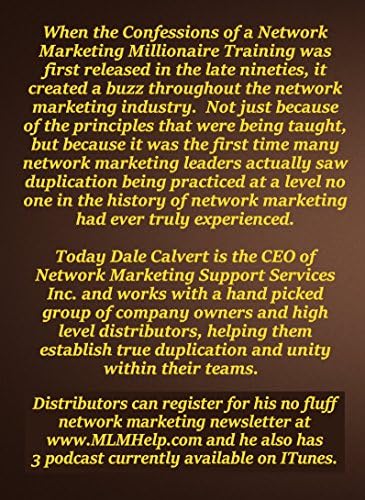 MLM Training Confessions of a Network Marketing Millionaire Classic Training by Dale Calvert Top Selling Training in MLM history, mlm DVD & CD Set