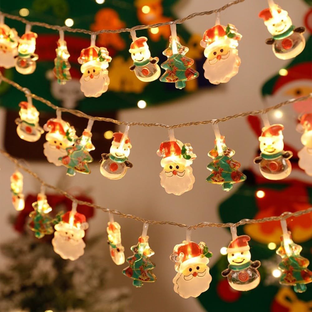 Vilgftyiet Festive 6m LED Christmas Window Lights with Santa and Winter Themed Silhouettes, USB Powered and Lightweight for Easy Hanging in Indoor Or Outdoor Spaces