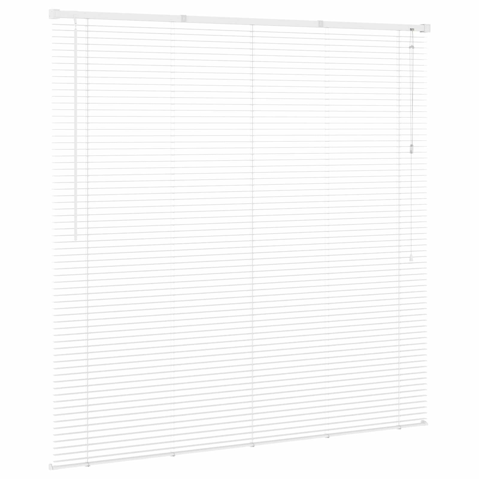 Markiza wenecka biała 150 x 160 cm PVC | Ostrza 25 mm, pręt obrotowy, klips zabezpieczający przed dziećmi, zestaw montażowy w zestawie, biuro lub dom