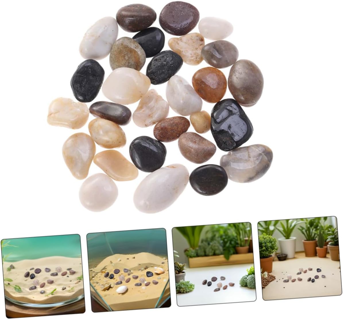 Natural Polished River Rocks Aquarium Decorative Gravel Smooth Stones for Fish Tank Landscaping Garden Pathways Succulents and Vase Decor Reusable Pebbles