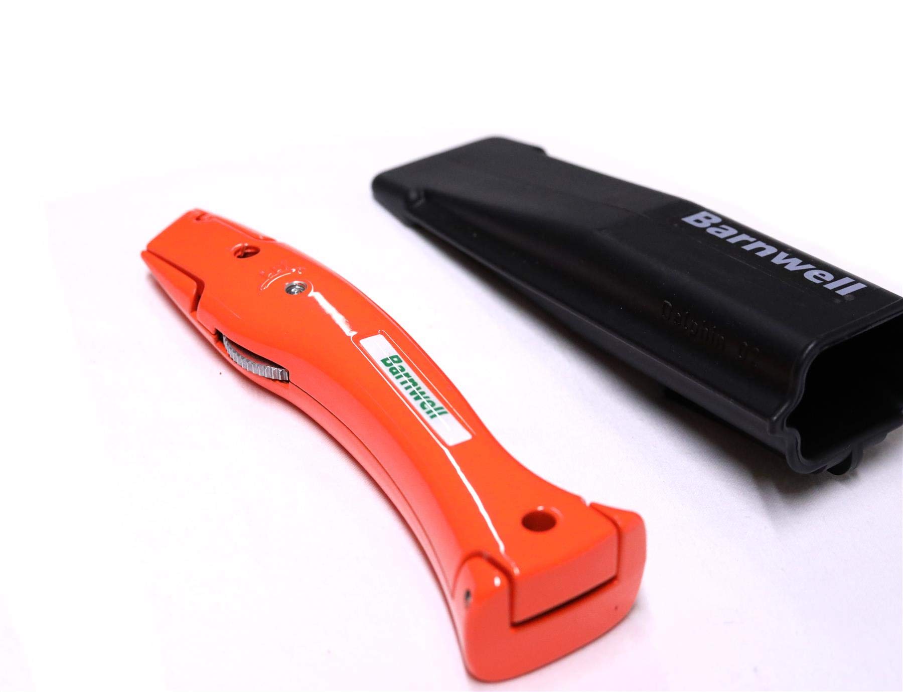 Barnwell Signal Orange Dauphin Delphin Ajusteurs de tapis de travail avec couteau fixe et étui sans lames