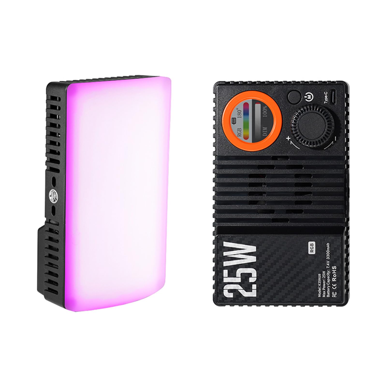 Andoer Luz Relleno RGB 25W Recargable 168 Luces de Vídeo LED 1800K-9000K Luz Vlog Regulable para Fotografía