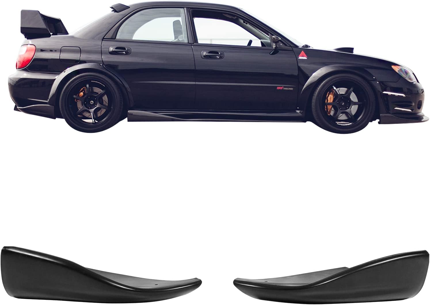 Fit 2005-2007 Subaru Impreza WRX STI Rear Bumper Lip CS Style PU Black