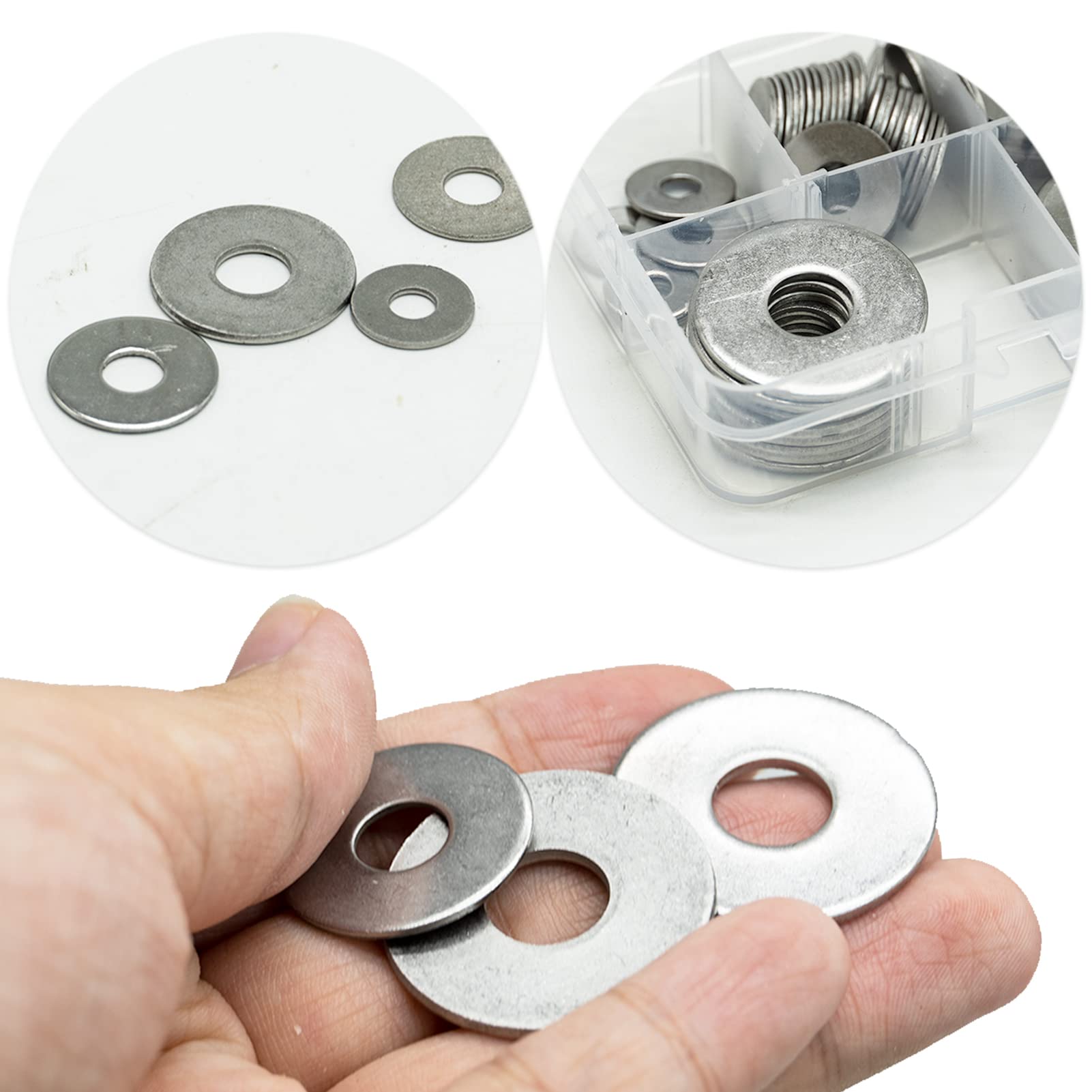 Yesmin 12 PCS M4 Washers,M4 X 9mm Stainless Steel Penny Washers,Flat Washers,Large Metal Washers