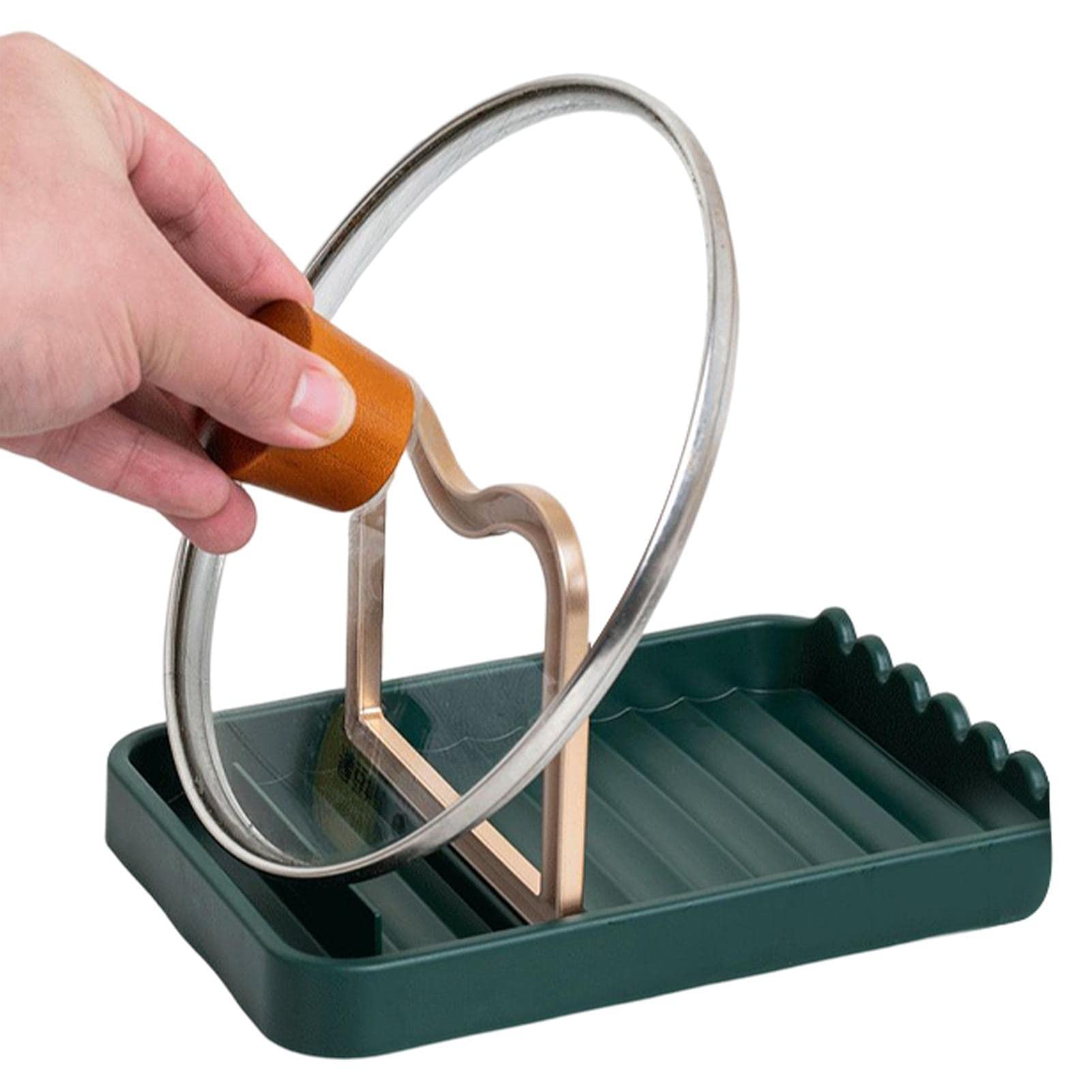 Support à Couvercles De Casserole Pliable - Gain De Place Pour Cuisine (Gris Ou Vert) - 12