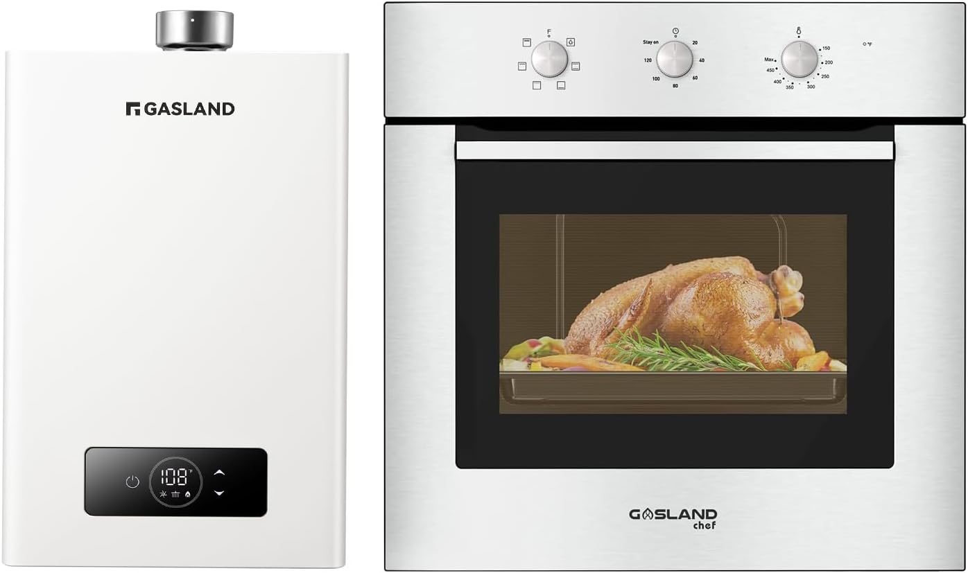 GASLAND 36 Inch Gas Cooktop with Griddle + CS360LP 3.60 GPM Indoor Propane Water Heater