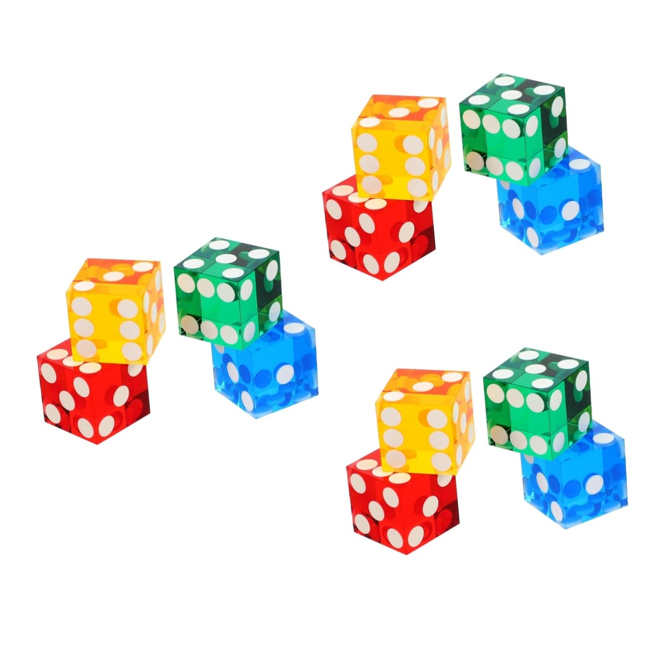 ibasenice 12stücke Präzisions-acrylwürfel Spielwürfel Für Partys Bunte Punktewürfel Mit Zufälliger Farbgestaltung Für Brettspiele Und Unterhaltung