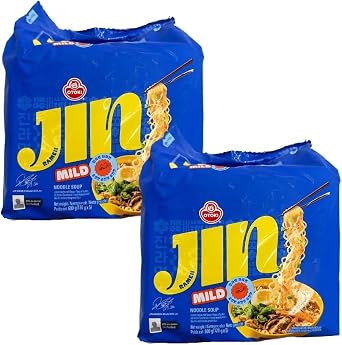 Ottogi Jin Ramen Mild Spicy Korean Instant Noodles Ramyun 120g Pack of 10