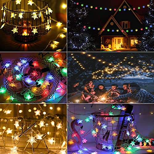 Christmas Solar Star String Lights 66Ft 150Led Outdoor Solar Patio Lights Garden Tree Lights Outside Twinkle Fairy Lights With 11 Modes Remote Waterproof 4 Colors Changing For Yard Party Decor #TOP5