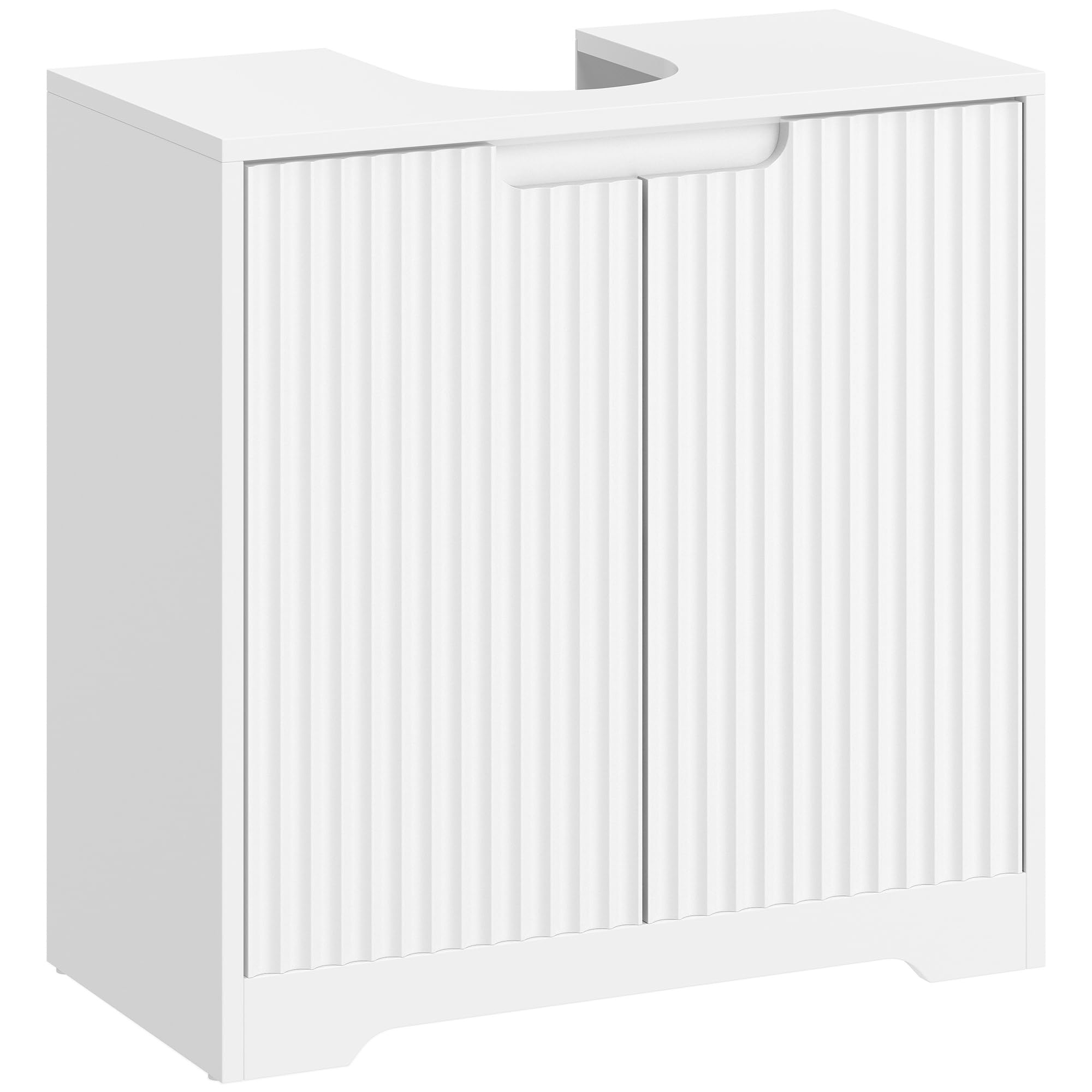 HOMCOM Mueble Bajo Lavabo con Puertas de Cierre Suave 60x30x60 cm Blanco