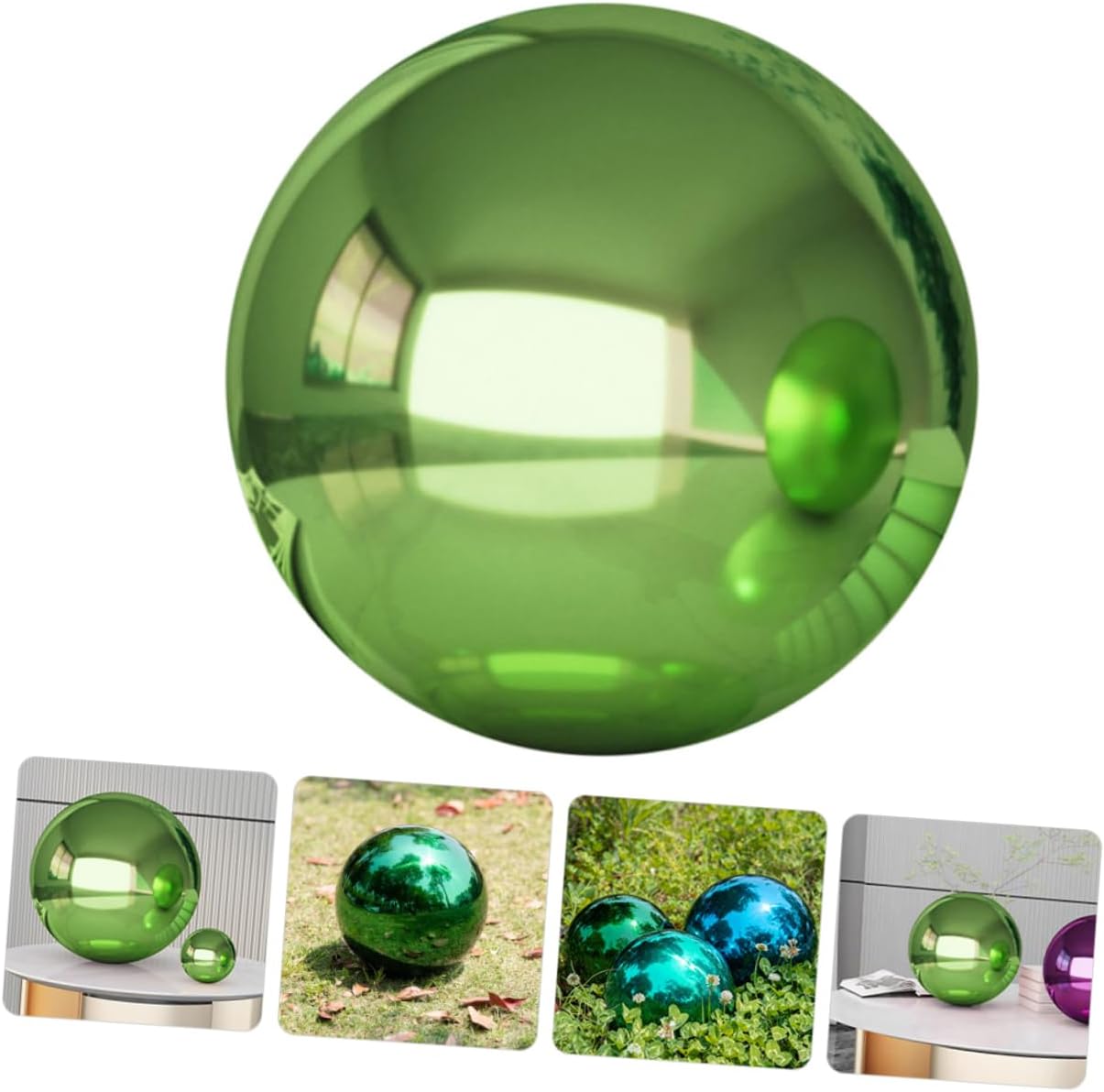 Mirror Finish Garden Ball,Gazing Balls, Gazing Globe Garden Reflection Balling Reflective Garden Spheres Ball Gazing Balls Reflective Ball Metal Outdoor Decor Hollow Ball (Color : Green, Size : 120