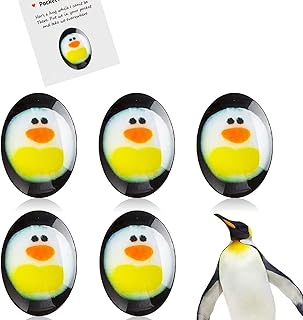 5 Pack Pocket Penguin Hug with Greeting Card, Mini Cute a Little Pocket Penguin Hug Decoration, Glass Penguin Keepsake Ornament, Special Encourage Pocket Toy Gift to Family, Friends, Strangers