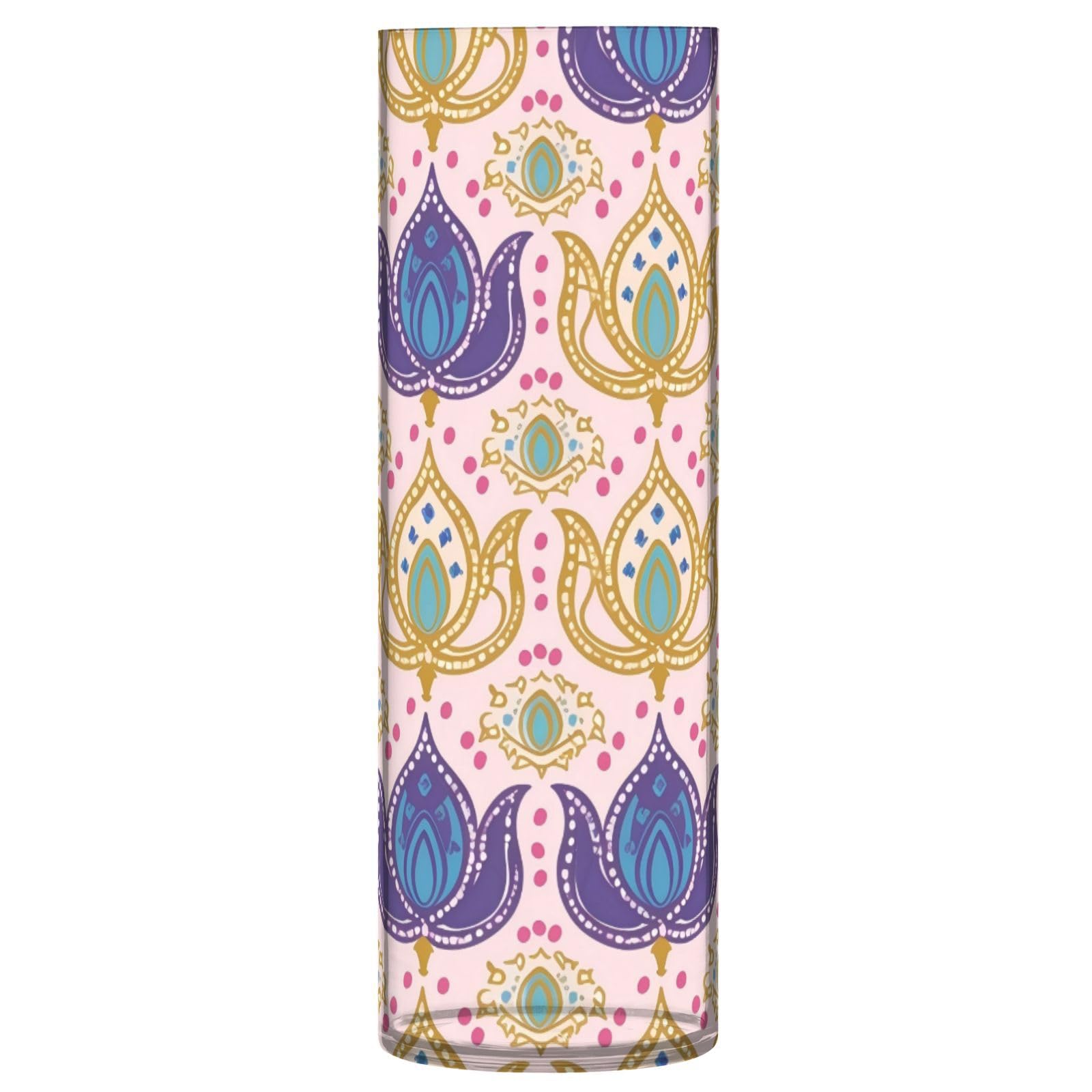 Vases à fleurs motif floral bohème de 30 cm en plastique résistant