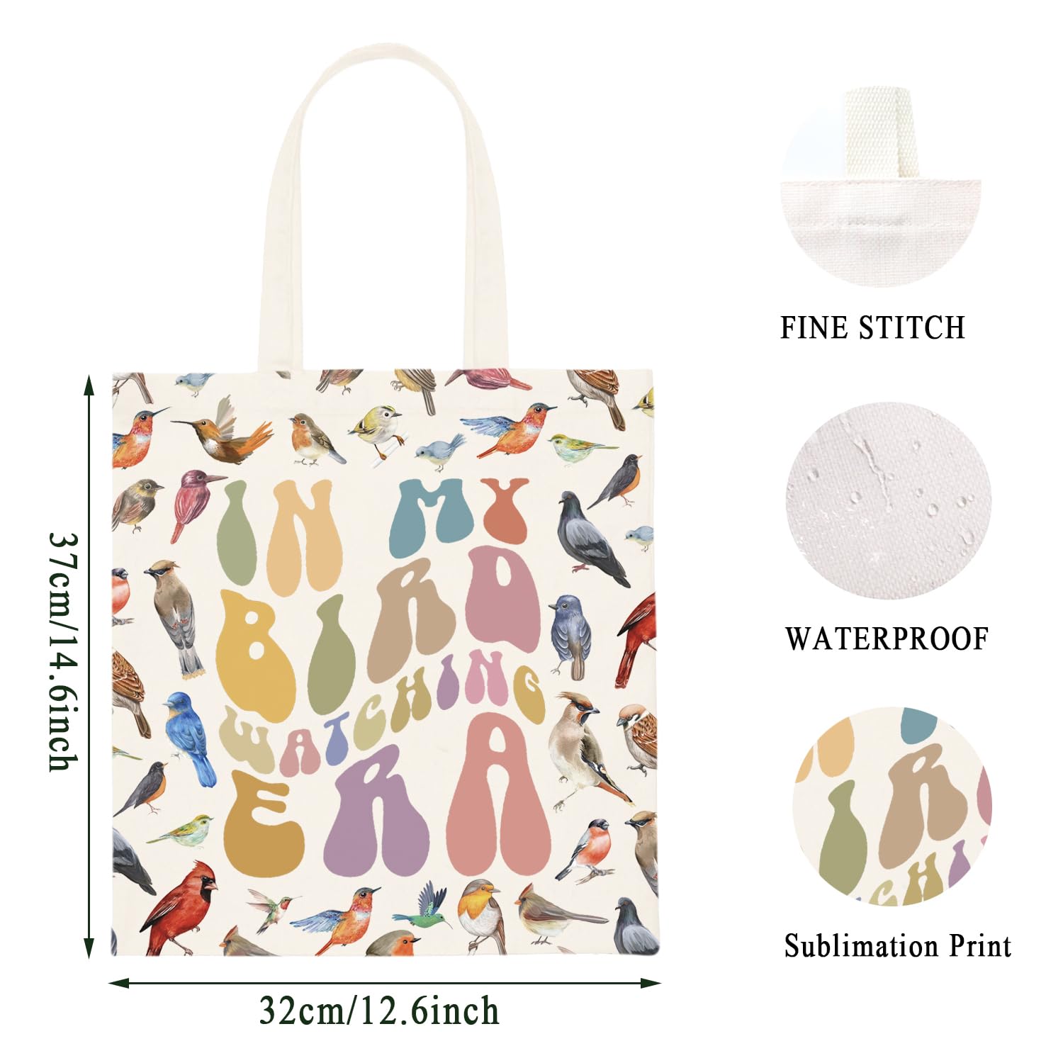 WCGXKO Bolsa de compras para amantes de las aves, regalo para observadores de pájaros, regalo para mujer loca en mi época de observación de pájaros