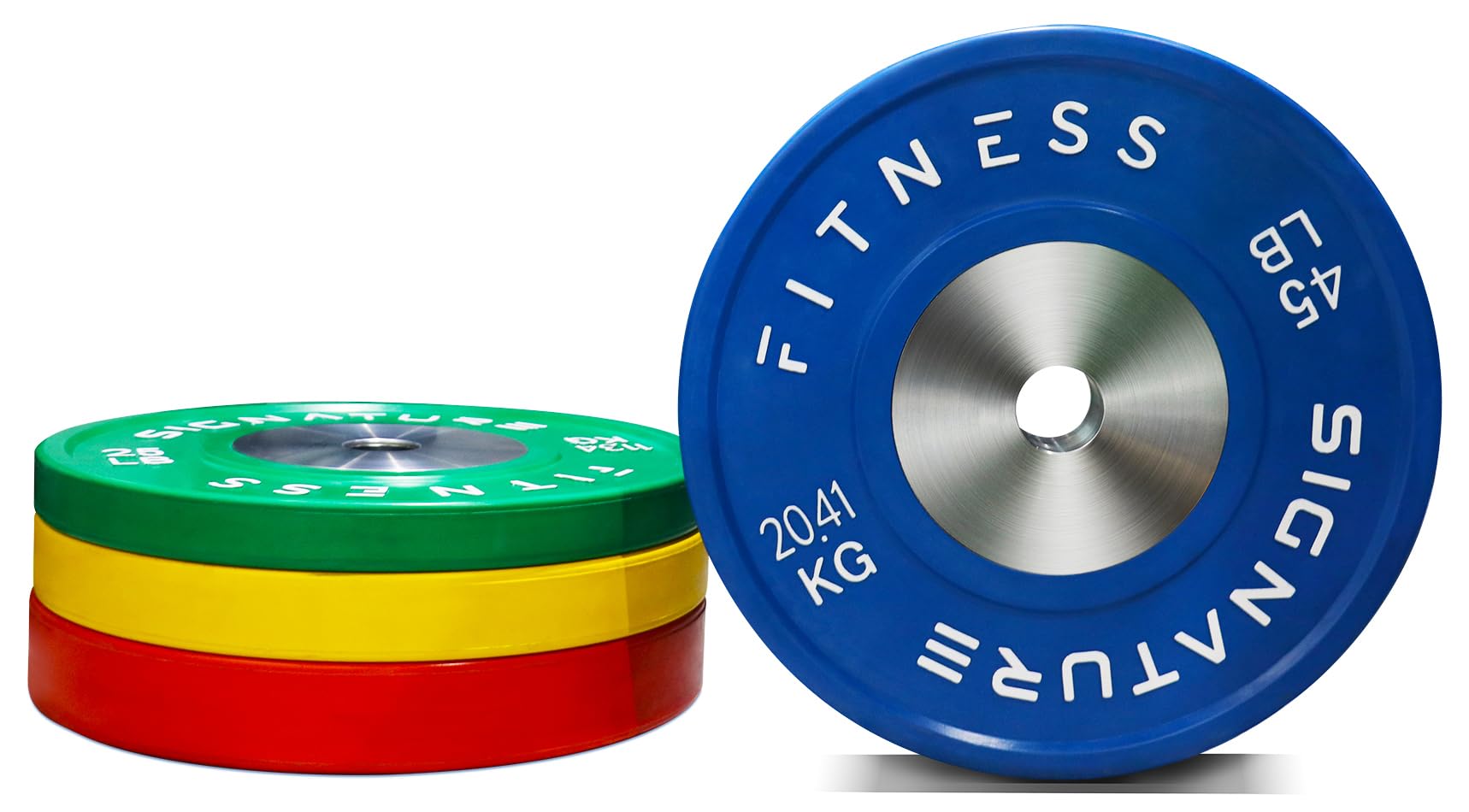 Plaques De Poids Olympiques Signature Fitness - 2x 10 Lb, Noir, Moyeu Acier, Neuves