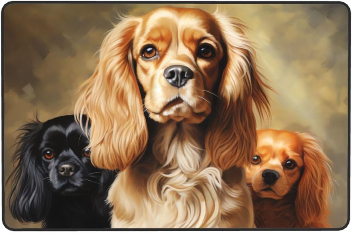 Area Rug Absorbent Non-Slip Floor Mats 36"x24" Washable Throw Carpet Cocker Spaniel Living Room Rugs Large Soft Indoor Floor Carpet for Bedroom Kitchen Laundry Office