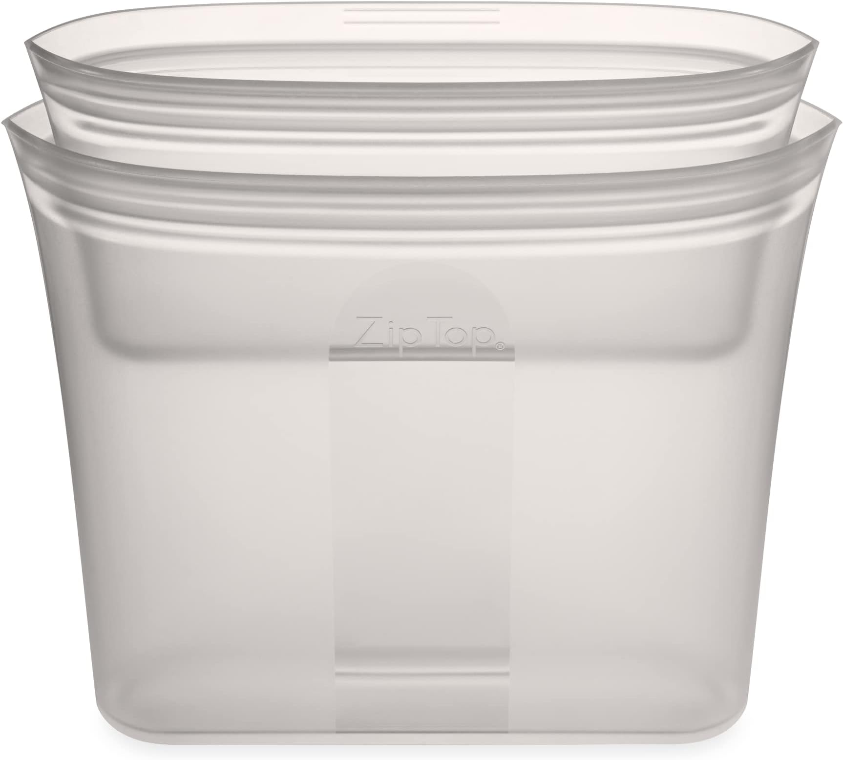 Zip Top Reusable 100% Platinum Silicone Containers - 2 Bag Set - Gray