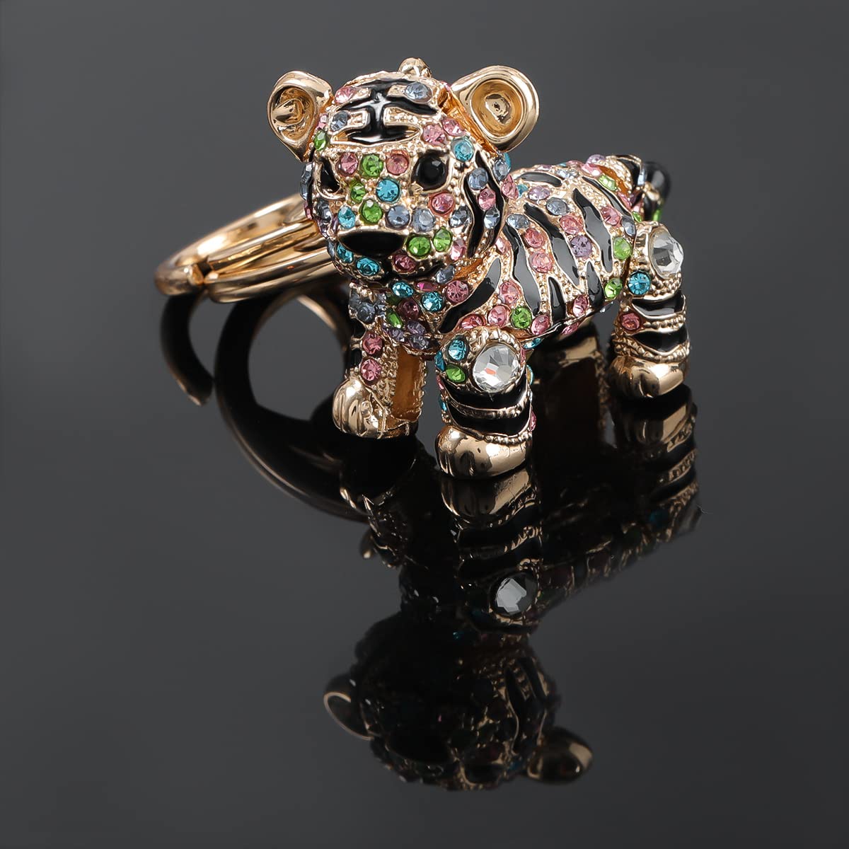 Amazon.co.jp: Cute Tiger SparklingチャームBlingblingキー