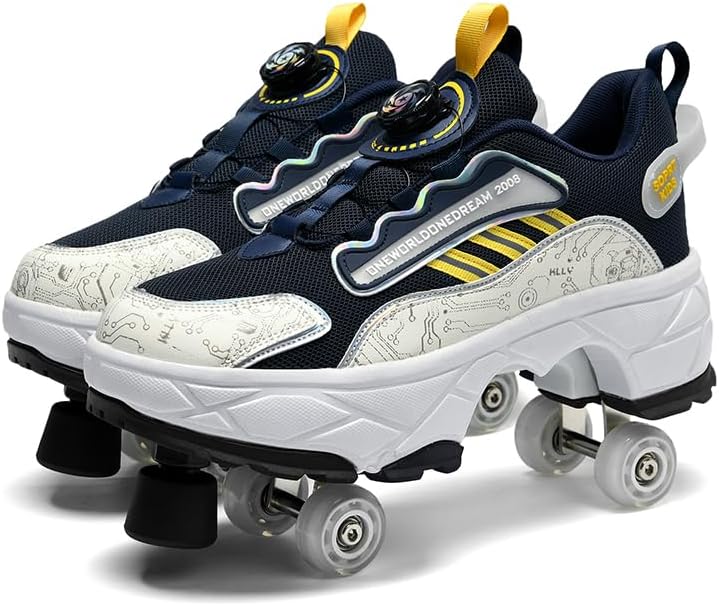 Two-in-one Adjustable 4-Wheel Roller Skates, ice Skates, Roller Skates, Children's Athletic Shoes,