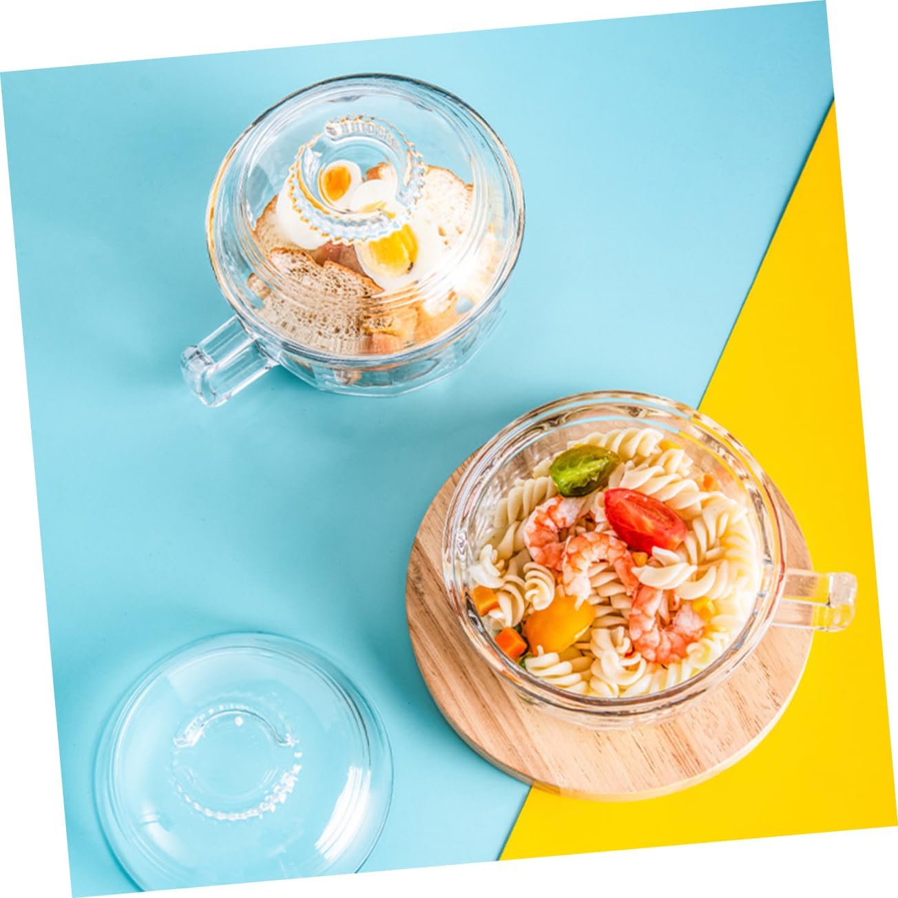 Tempered Glass Bowl Lid Style Glass Dishes for Salad Soup Snack Restaurant Home Use