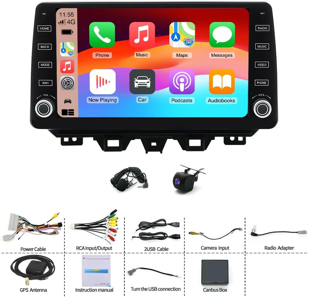 10 inch Android 14 Car Radio for Hyundai Tucson 2019-2020 with Touchscreen Wireless Carplay Andriod Double Din Car Stereo WiFi Bluetooth GPS Backup Camera SWC FM/RDS 2+32G image 2