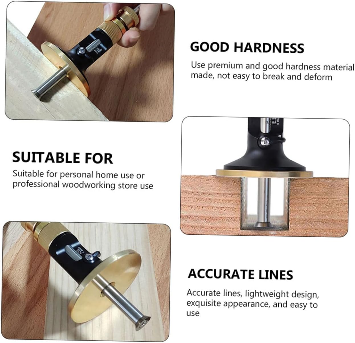 Luxshiny Adjustable European-style Woodworking Mortise Gauge with Carbide Scribe Blade Fine-tuning Precision Marking Tool for Carpenters and Woodworking Projects